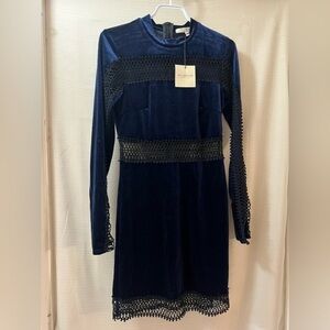 ⚫️ BOGO Free Generation blue velvet black lace detailing size medium